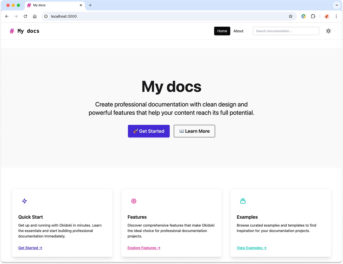 okidoki start page